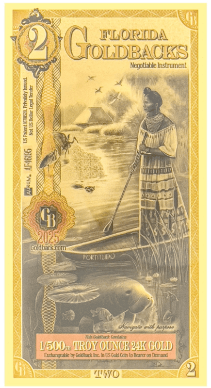 5 x Florida 2 Goldback 1/500 Oz Gold .999 | PeerMetals