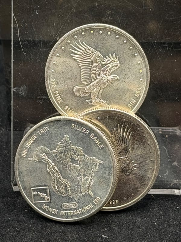 NEAR SPOT Silver 1oz 999 Monex 1982 Round - Image 3