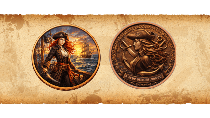 Captain Scarlet Colorized 5 oz Copper Round in Cap - Image 4