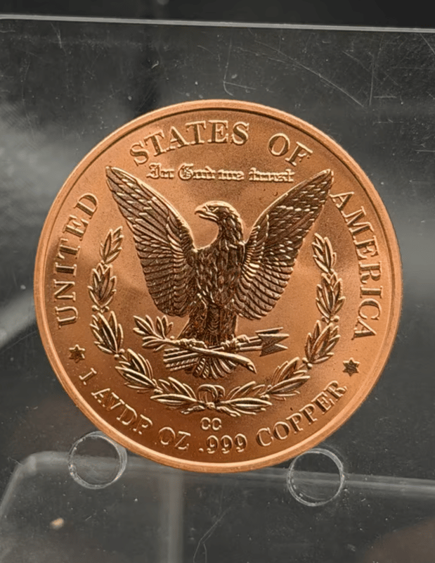 2 x Copper 1 oz Reverse Proof Morgan .999 Fine Copper - Image 2