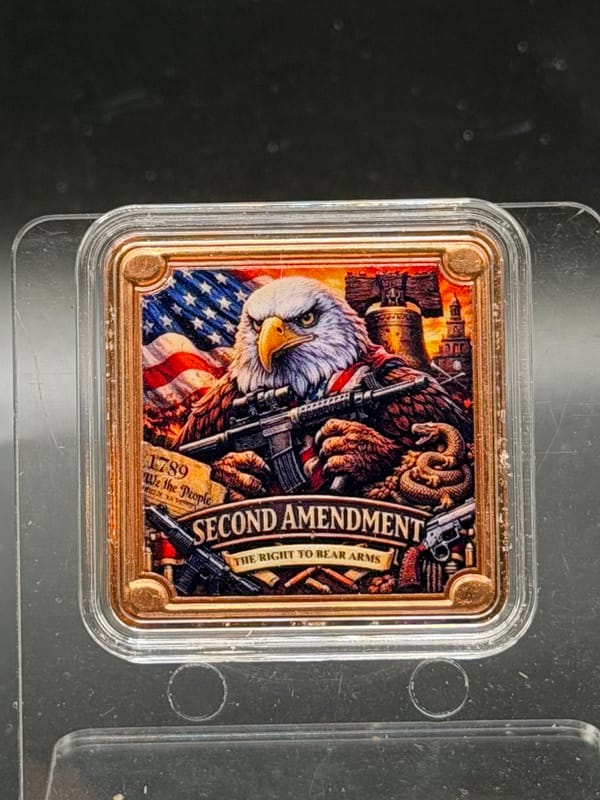 Second Amendment Copper 1oz Colorized in Capsule - Image 1