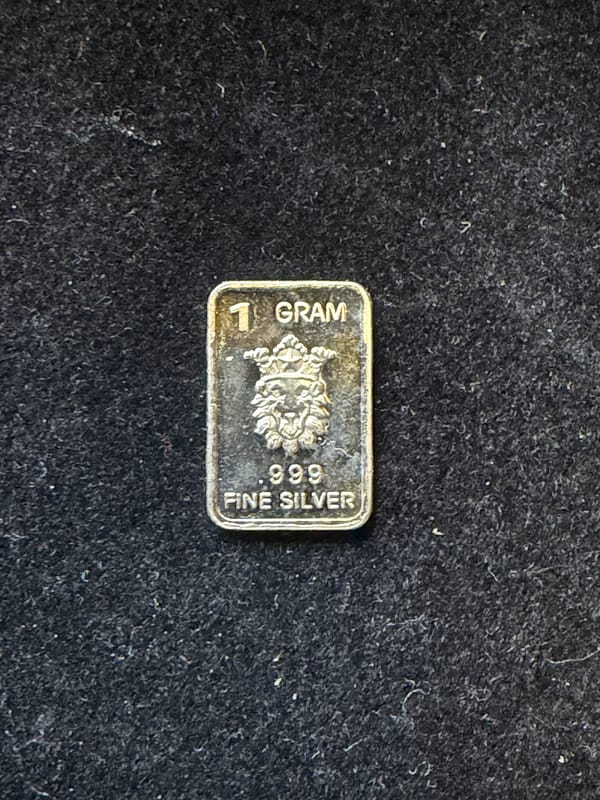 Lion with Crown 1g Silver Bar - Image 1