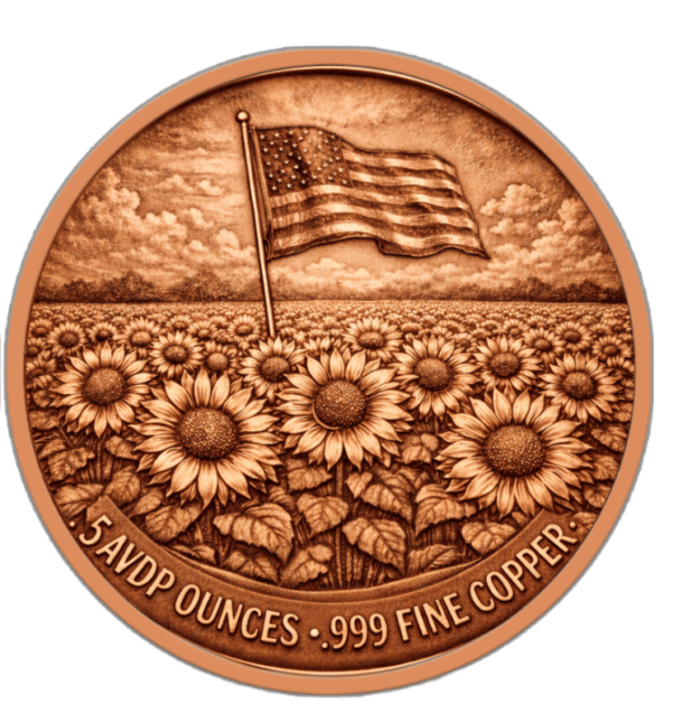 Freedom Flower Colorized 5oz Copper in Capsule - Image 3