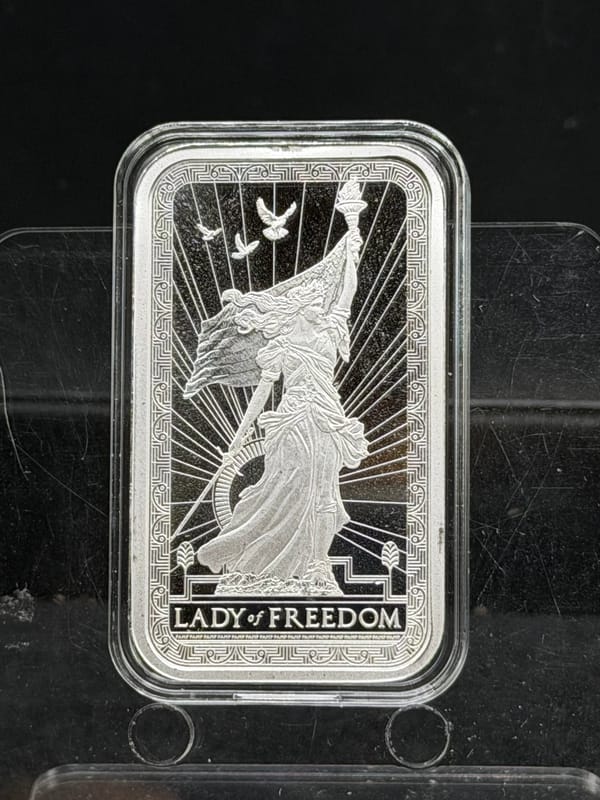 PAMP Silver Bar Lady Of Freedom 1oz .999 - Image 1