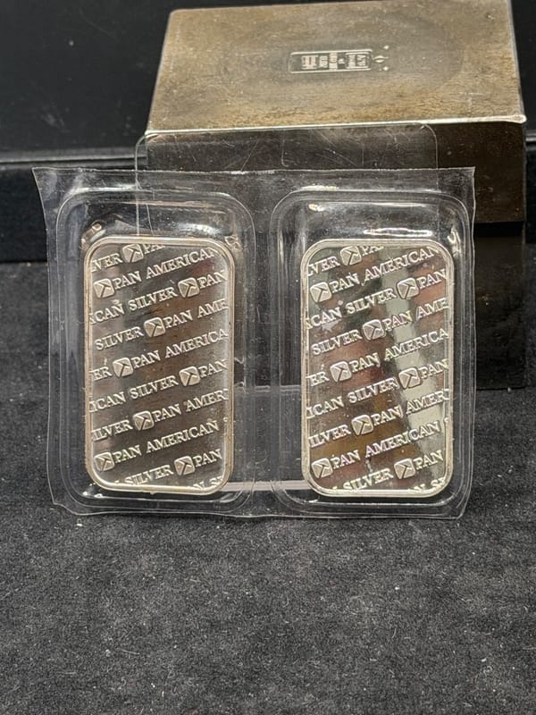 NEAR SPOT Silver 2oz Pan American Bars - Image 1