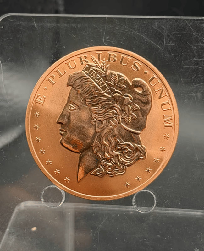 2 x Copper 1 oz Reverse Proof Morgan .999 Fine Copper - Image 1