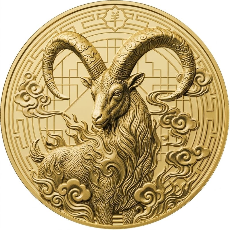 2027 Liberia Year of the Goat 1/200 oz Gold Coin - Image 1