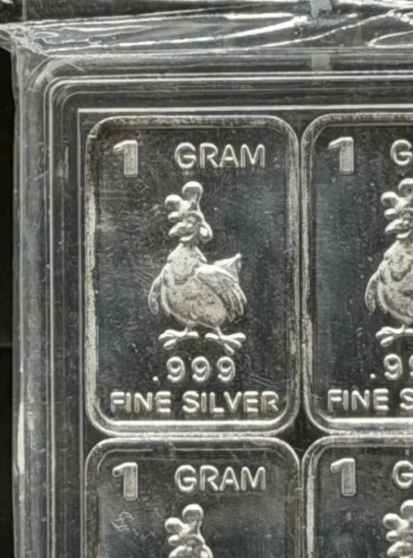 NEW Silver 1 Gram: Chicken / Rooster ~ Box D Auction - Image 1