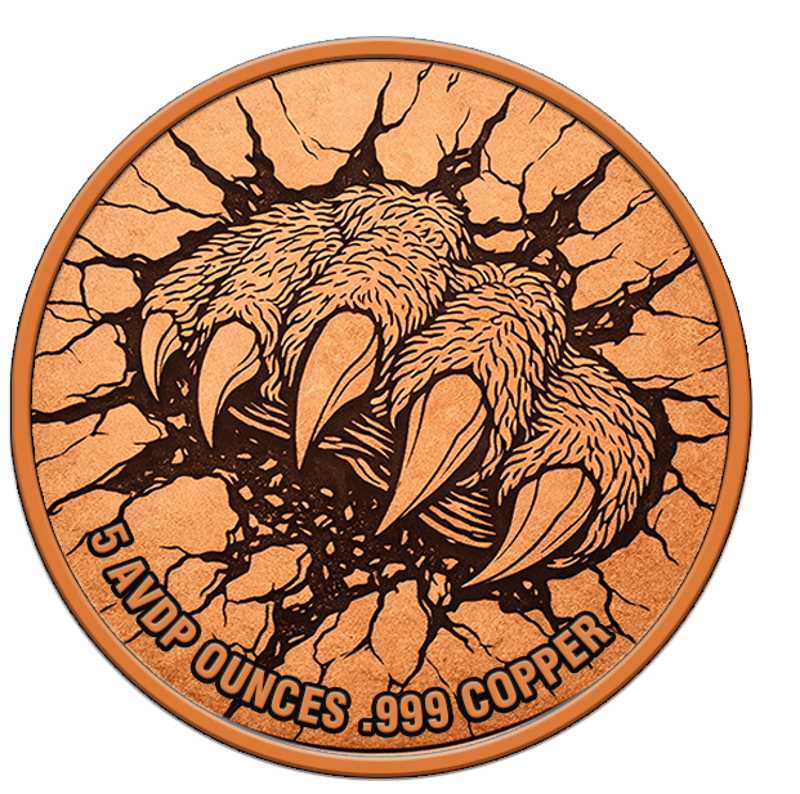Rage of the Wild Colorized 5 oz Copper Round - Image 3