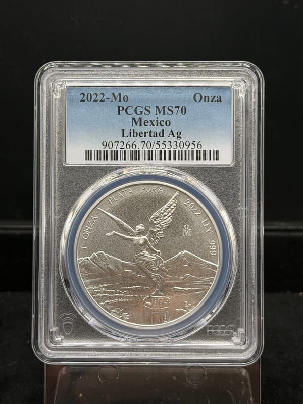 2022 1 oz Fine Silver Mexico Libertad Onza ~ MS70 - Image 1
