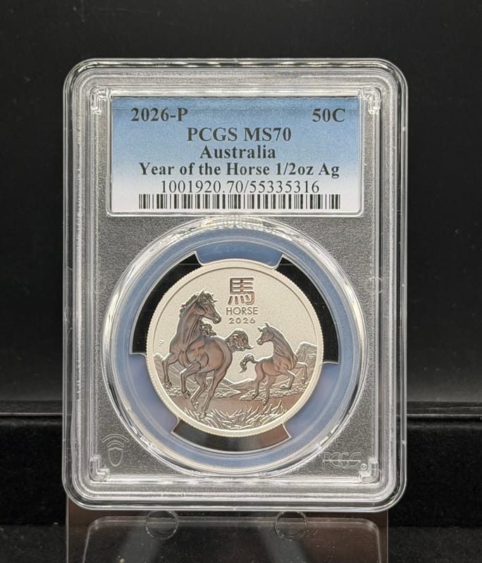 2026 Year of the Horse 1/2 oz Silver PCGS MS70 - Image 1