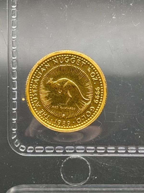 1989 1/10 OZ GOLD AUSTRALIAN NUGGET RED KANGAROO - Image 1