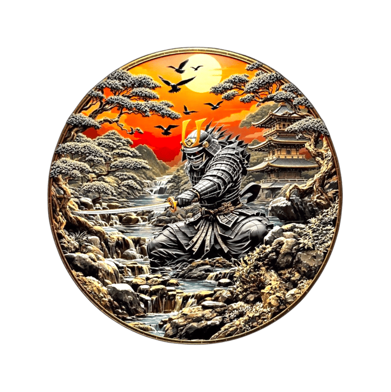 Ancient Warriors Samurai 5 oz Copper Medal - Image 2