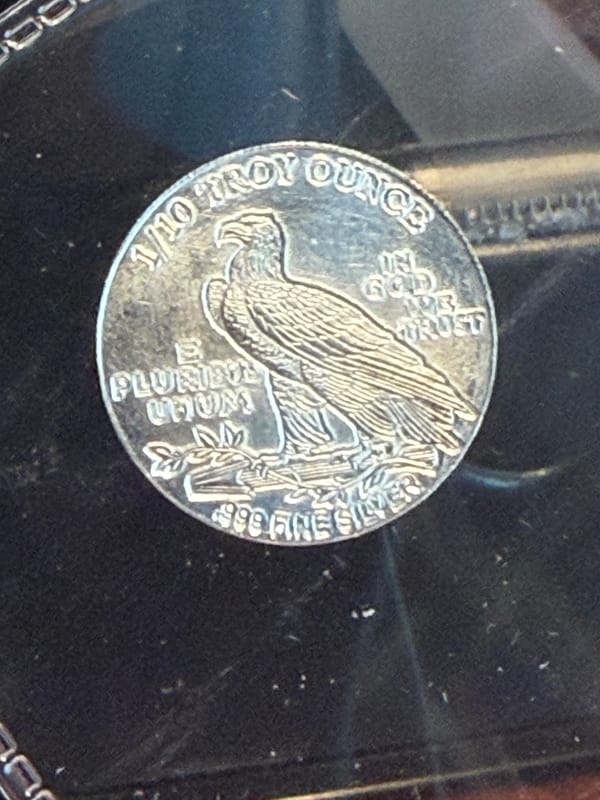 Silver 1/10oz: Incruse Indian Head / Eagle - Image 1