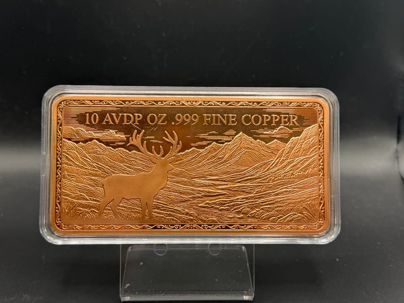 2026 10oz Elk Stag .999 Fine Copper Bar - Image 2