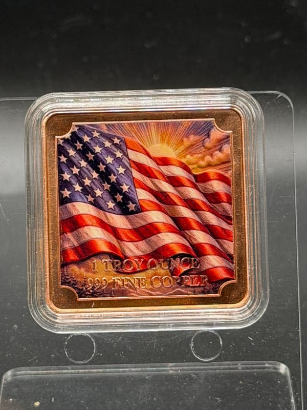 Second Amendment Copper 1oz Colorized in Capsule - Image 2