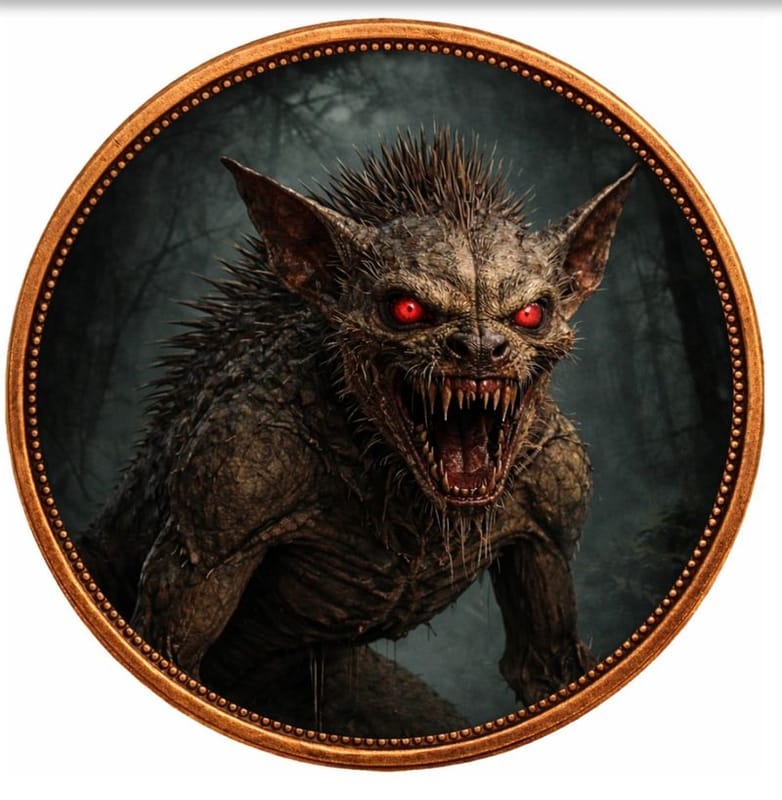 Mythical Creatures Chupacabra 5oz 999 Copper Round - Image 1