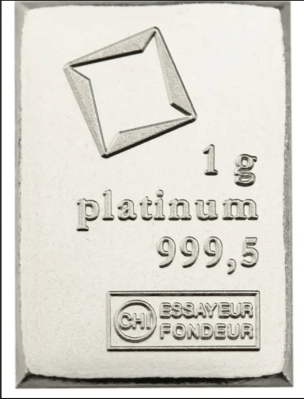 Platinum 1g Valcambi Bar from breakaway ~ AUCT - Image 1