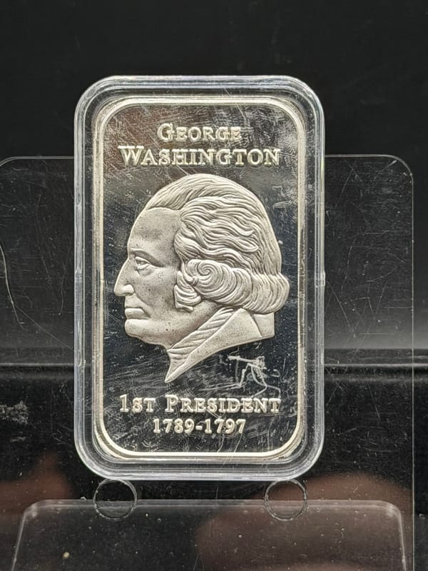 Presidential Silver Bar 1oz .999 ~ G Washington - Image 1