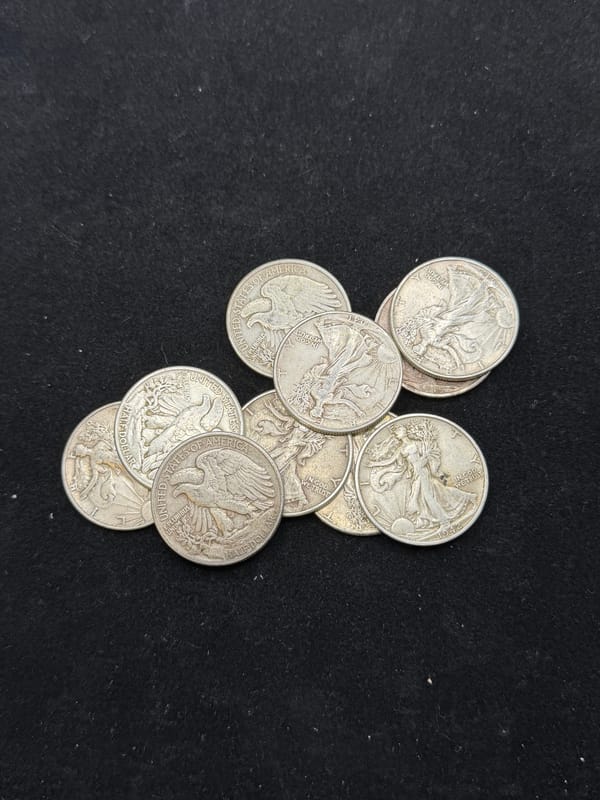 Random: 90% Silver Walking Liberty Half Dollars-XF - Image 1