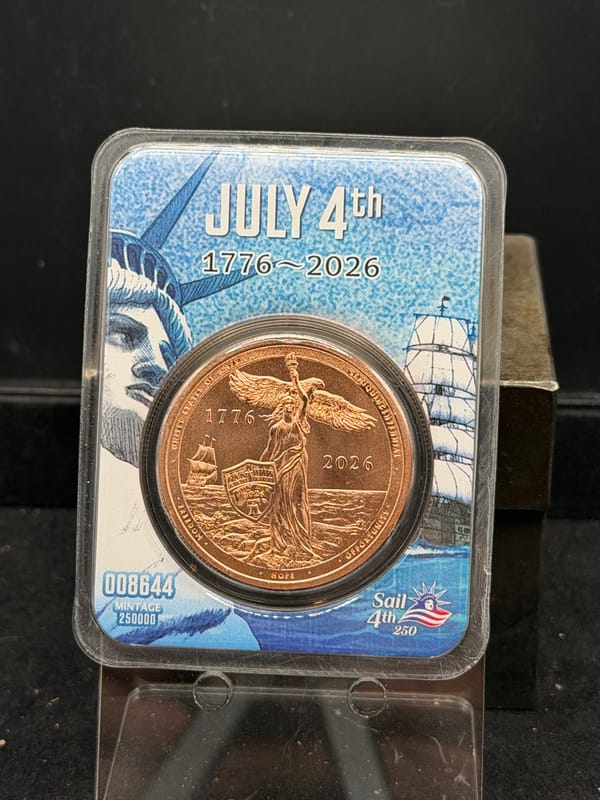 2026 PAMP Sail 4th 250 Semiquincentennial 1 oz C - Image 1