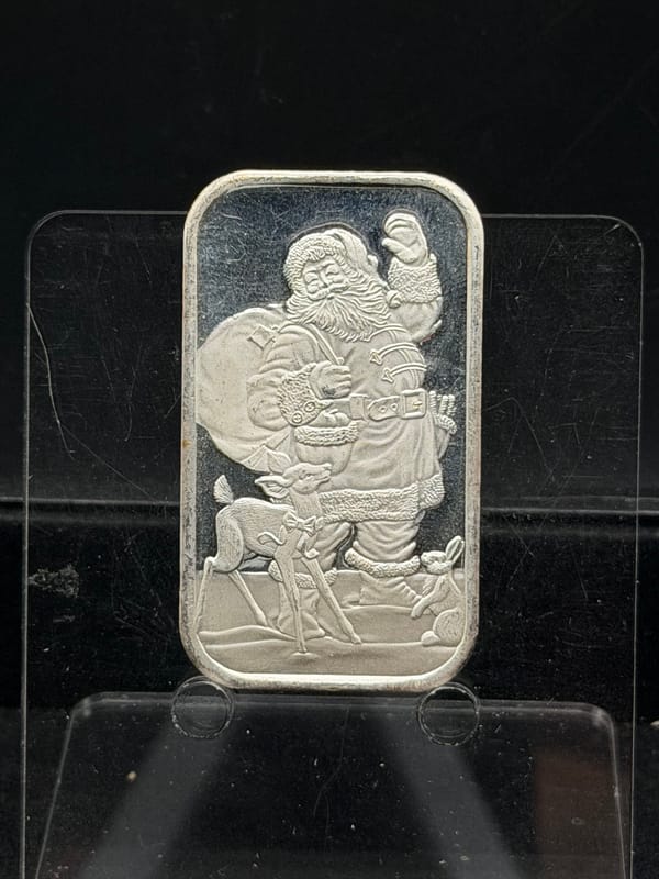 Santa Claus ~ Christmas Silver Bar 1oz 999 - Image 1
