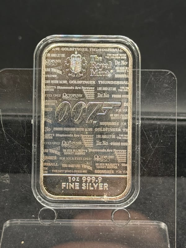 James Bond 007 Silver Bar 1oz ~ No Time to Die - Image 1