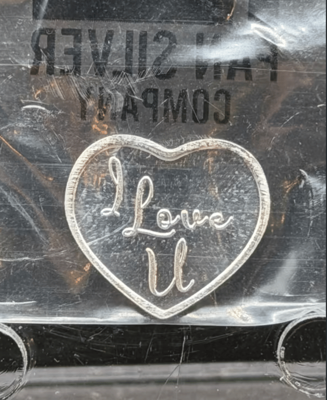 2 x I Love You ~ Silver 1g by Pan Silver - Image 1