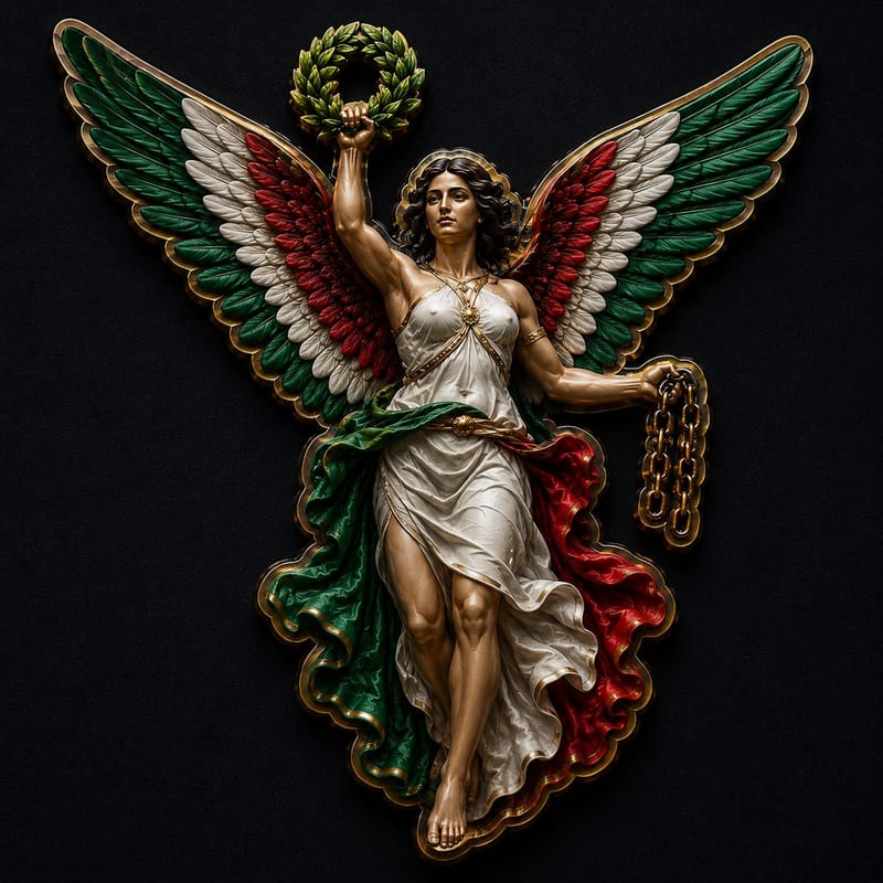 Señora Libertad Shaped Colorized 1 oz Copper Medal - Image 1