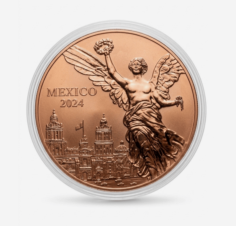 Reverse Proof Libertad Copper Round in Capsule 5oz - Image 1