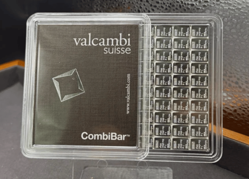 NEW VALCAMBI SILVER COMBIBAR 100 X 1G AUC - Image 1