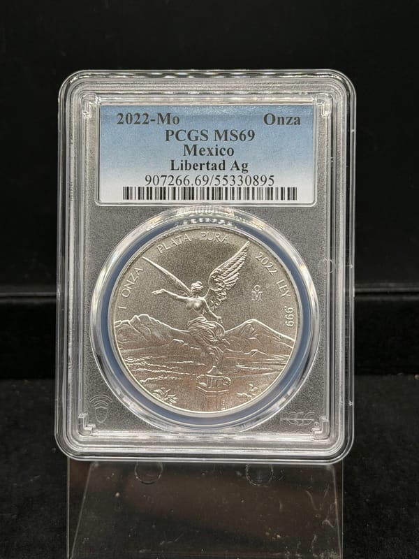 2022 1 oz Fine Silver Mexico Libertad Onza ~ MS69 - Image 1