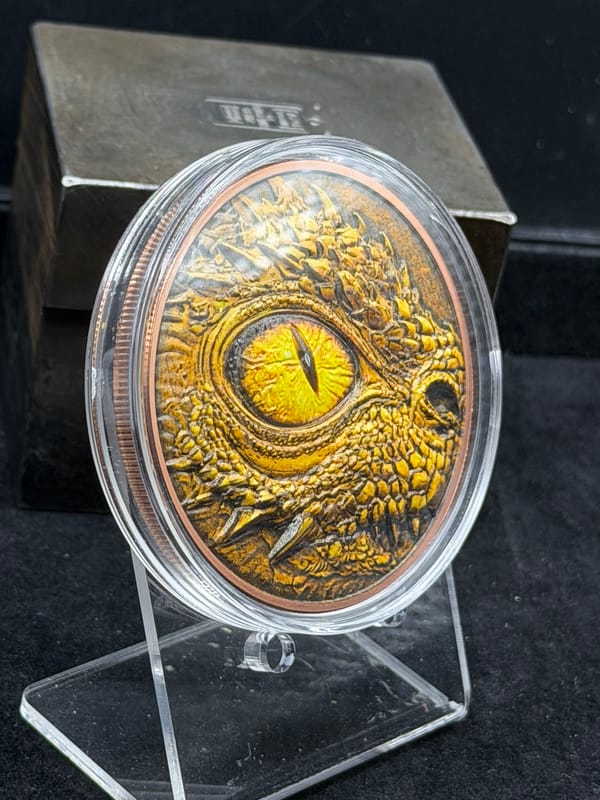 Golden Dragon Colorized 5 oz Copper Round - Image 2