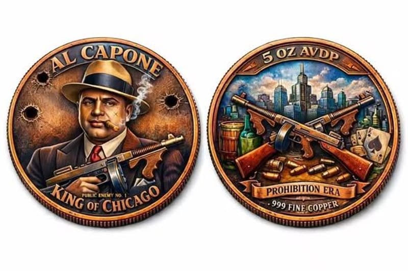 Al Capine King Of Chicago 5 oz .999 Fine Colorized - Image 1
