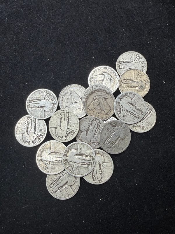 4 x Random Year Standing Liberty Quarter Silver Coin - Image 1