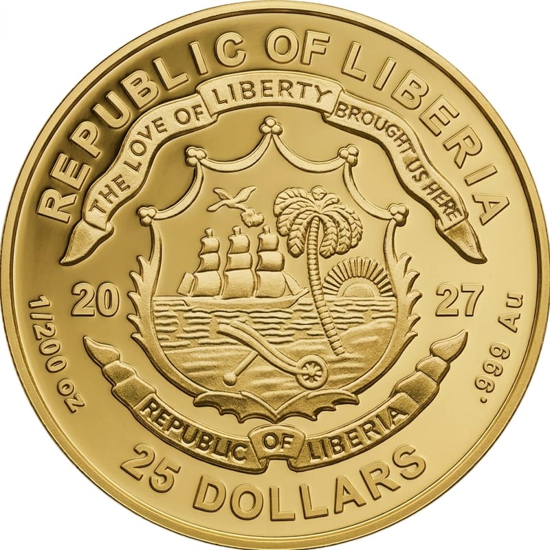 2027 Liberia Year of the Goat 1/200 oz Gold Coin - Image 2