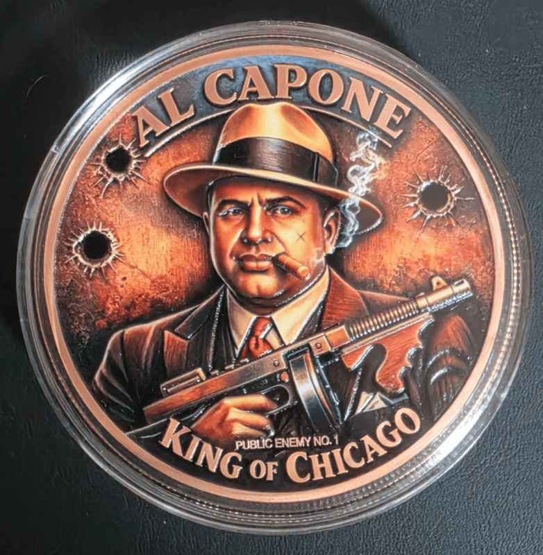 Al Capine King Of Chicago 5 oz .999 Fine Colorized - Image 2