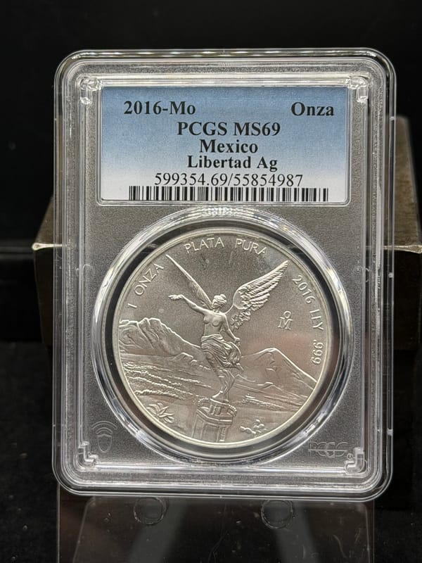 2016 1 oz Fine Silver Mexico Libertad Onza ~ MS69 | PeerMetals