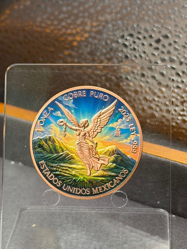 3 x 🇲🇽 2025 1oz Copper Libertad Round - Colorized - Image 1