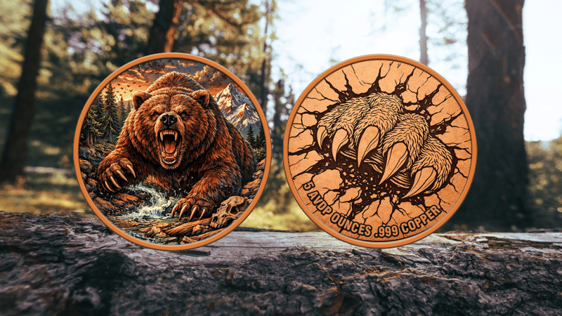 Rage of the Wild Colorized 5 oz Copper Round - Image 1