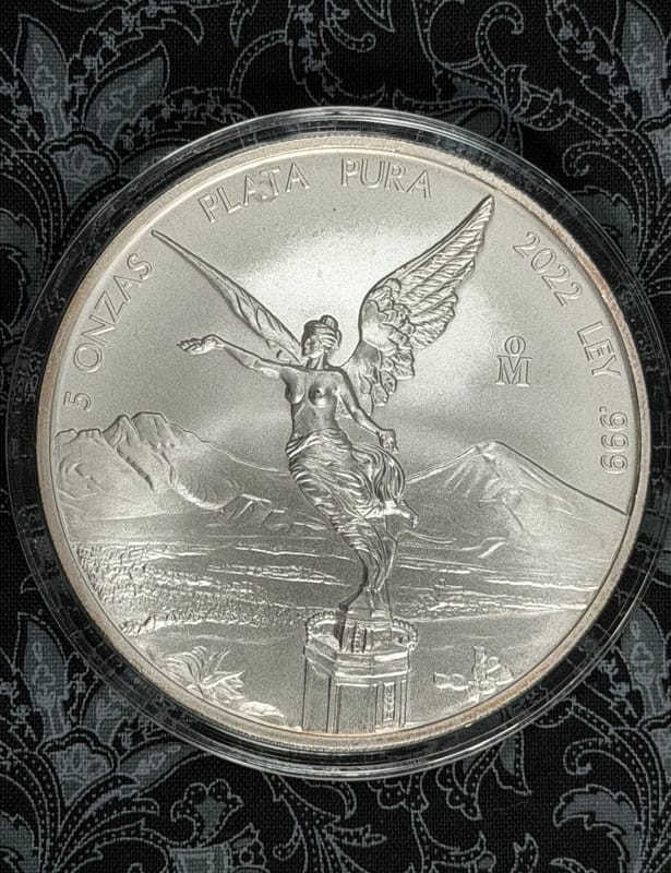 🇲🇽 2022 Mexico 5 oz Libertad Silver Coin - Image 1