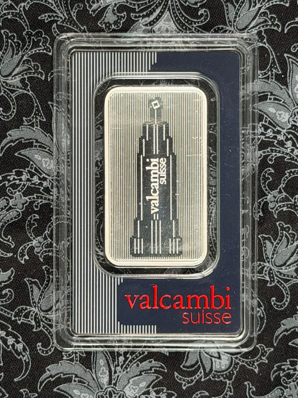 🏙️ 1 oz Valcambi Suisse Skyline Silver Bar - Image 1