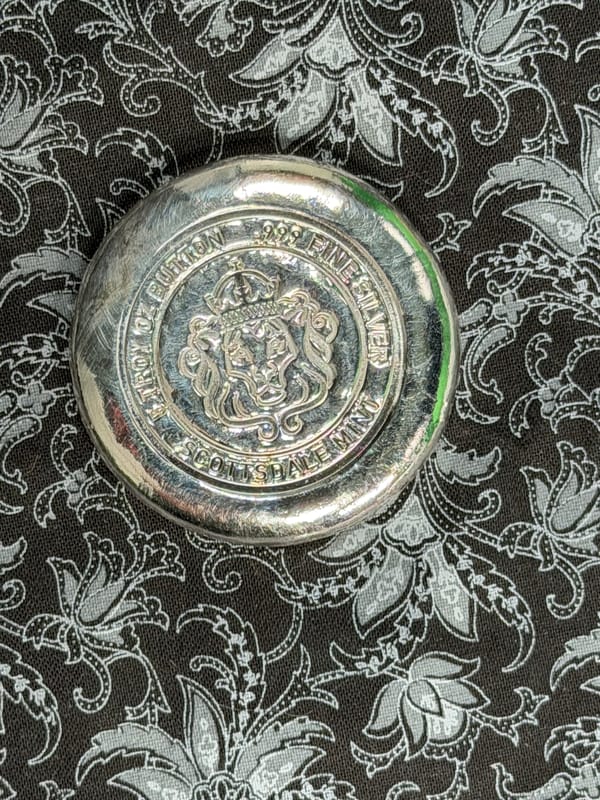 🦁 Scottsdale Mint 5 oz Silver Lion Button - Image 1