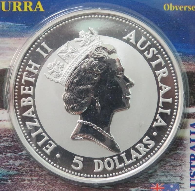 1991 Australian Silver Kookaburra 1 oz Littleton  - Image 2
