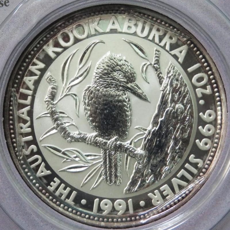 1991 Australian Silver Kookaburra 1 oz Littleton  - Image 1