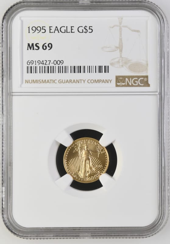 1995 $5 Gold Eagle .10 oz  G$5 NGC MS69 - Image 1