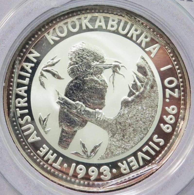 1993 Australian Silver Kookaburra 1 oz Littleton  - Image 3