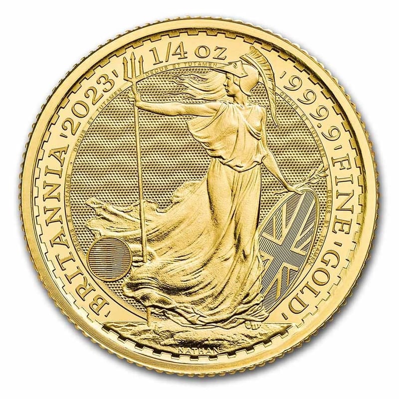 2023 Great Britain 1/4 oz Gold Britannia BU Coin - Image 1