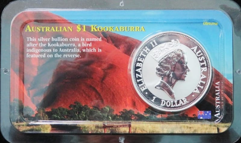 1993 Australian Silver Kookaburra 1 oz Littleton  - Image 2