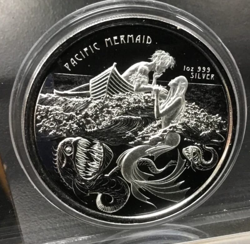 2021 Mermaid .999 Silver Coin 1 oz Scottsdale Mint - Image 3